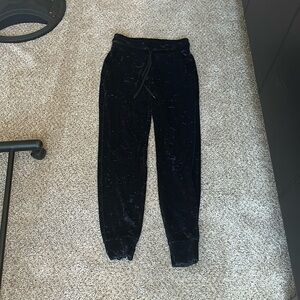 Lululemon Crushed velvet navy joggers